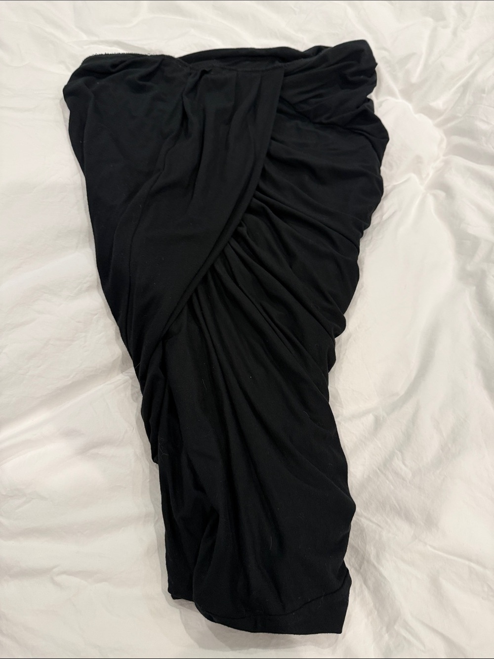 New York & Company Black Ruched Wrap Pencil Skirt